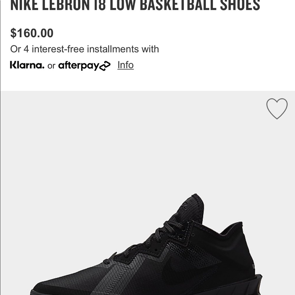 Lebron XVIII blk/blk 9.5 - Picture 1 of 6
